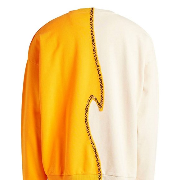 NWT Just Cavalli orange/cream cotton tattoo print Sweatshirt Sz S - Picture 3 of 13